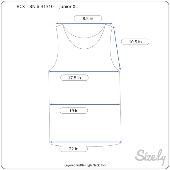 BCX White Sleeveless Sheer Chiffon Ruffle Top Black Trim Women's Size XL Junior - Picture 10 of 11